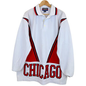 America Harlem Gear Chicago Red/White/Black V-Neck Jersey Men's L Street Hip Hop